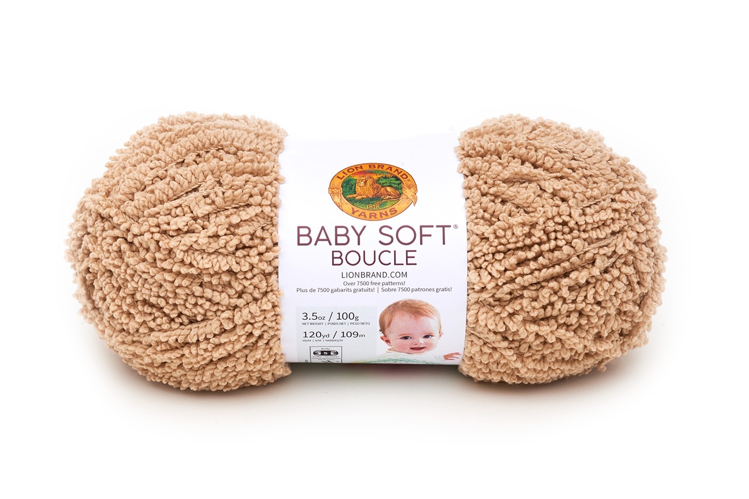  Lion Brand Yarn Baby Soft Boucle Yarn, Coral