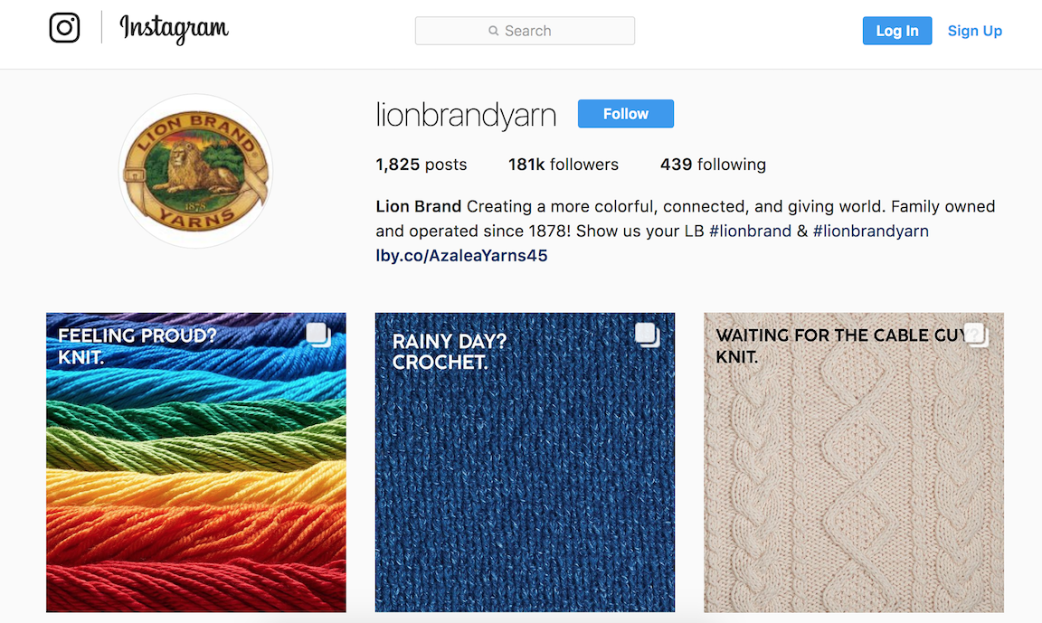 Lionbrand Yarn Instagram
