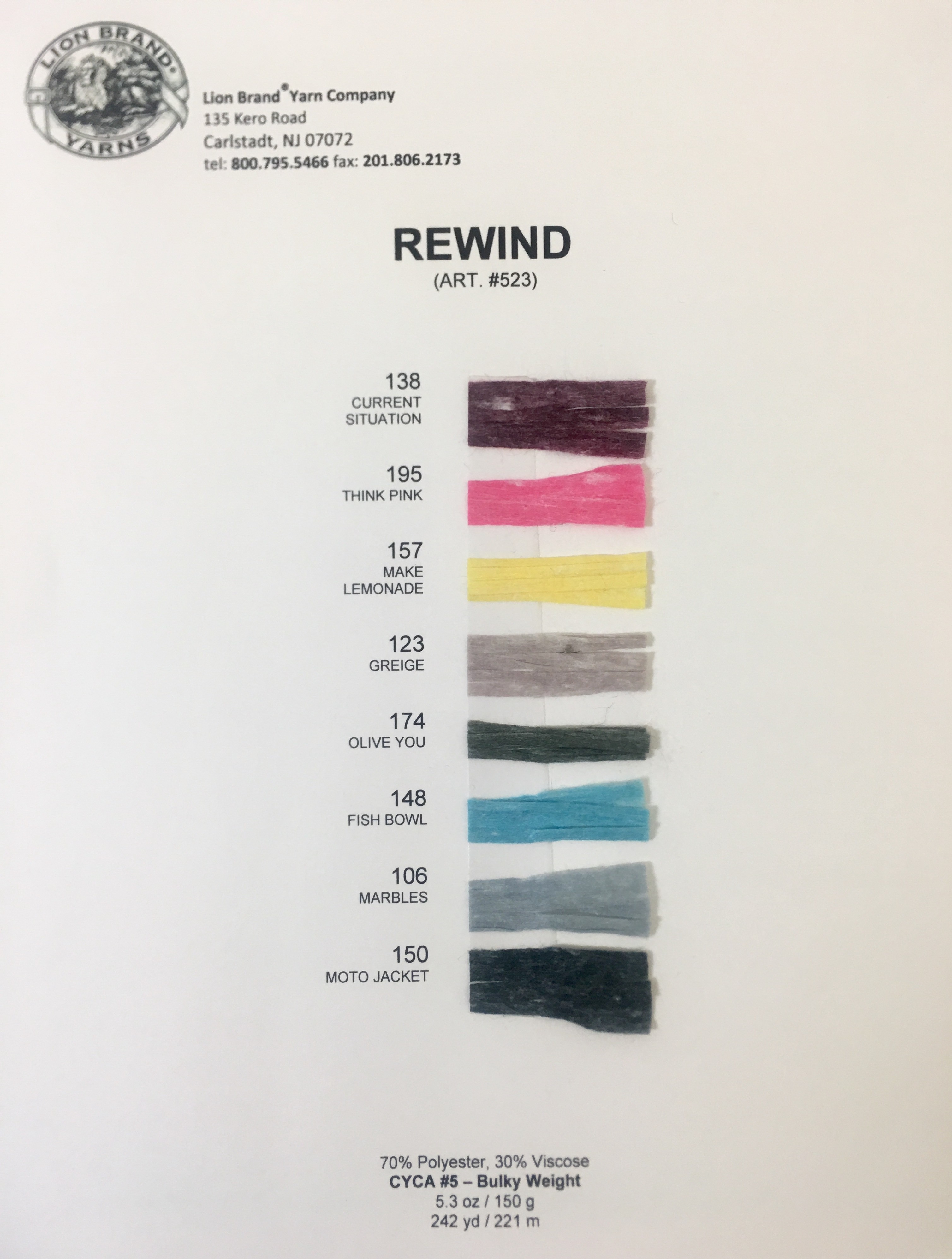 Rewind Color Card