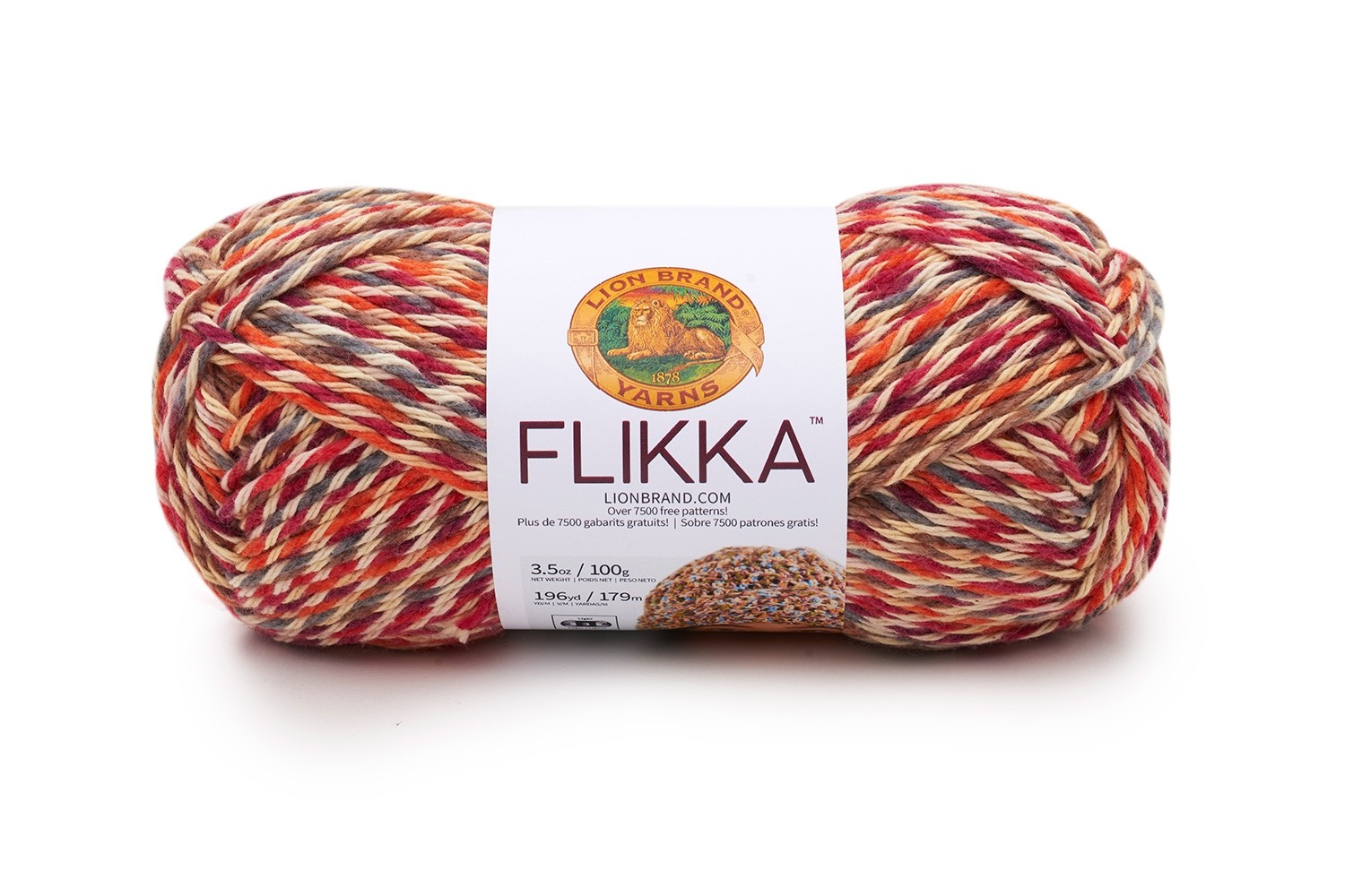 Lion Brand Flikka cotton blend yarn, Discontinued destash 4 colors  available 196 yds DK weight, home decor baby and clothing projects
