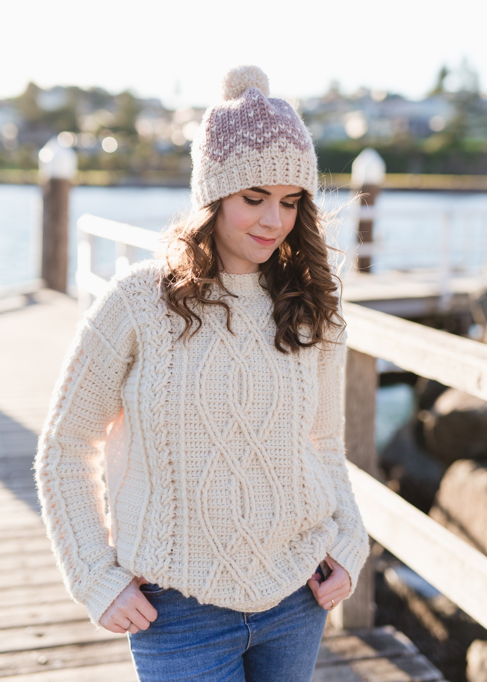 Meara Fisherman Sweater (Crochet Kit)