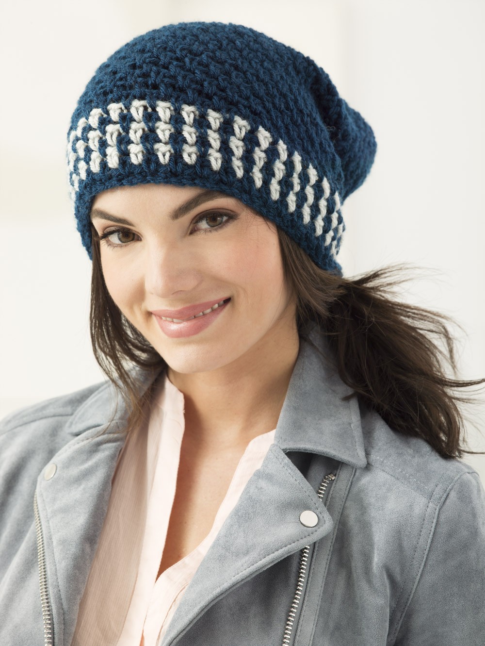 Two Color Slouch Hat (Crochet)