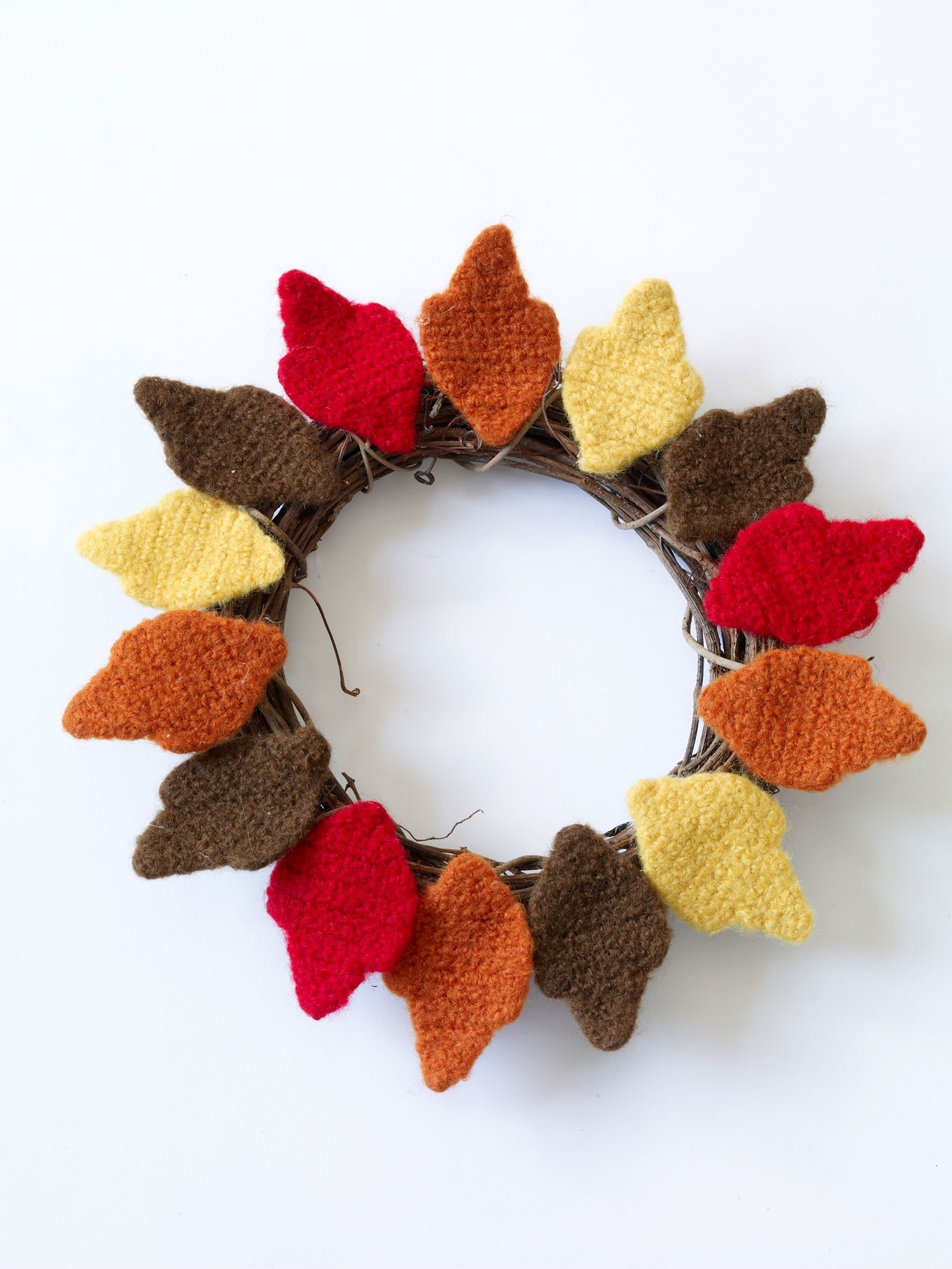 Fall Foliage Felted Wreath Crochet