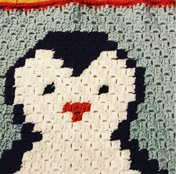 Close-up of crochet pattern