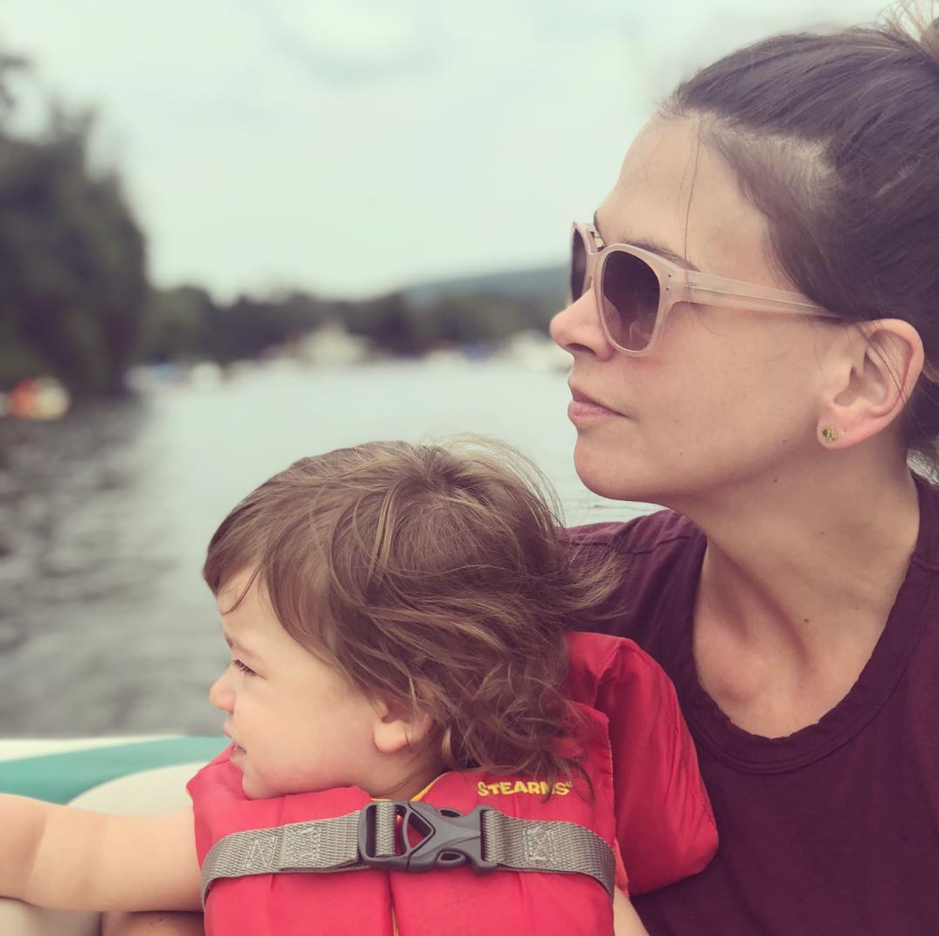 Sutton boating with her cute daughter
