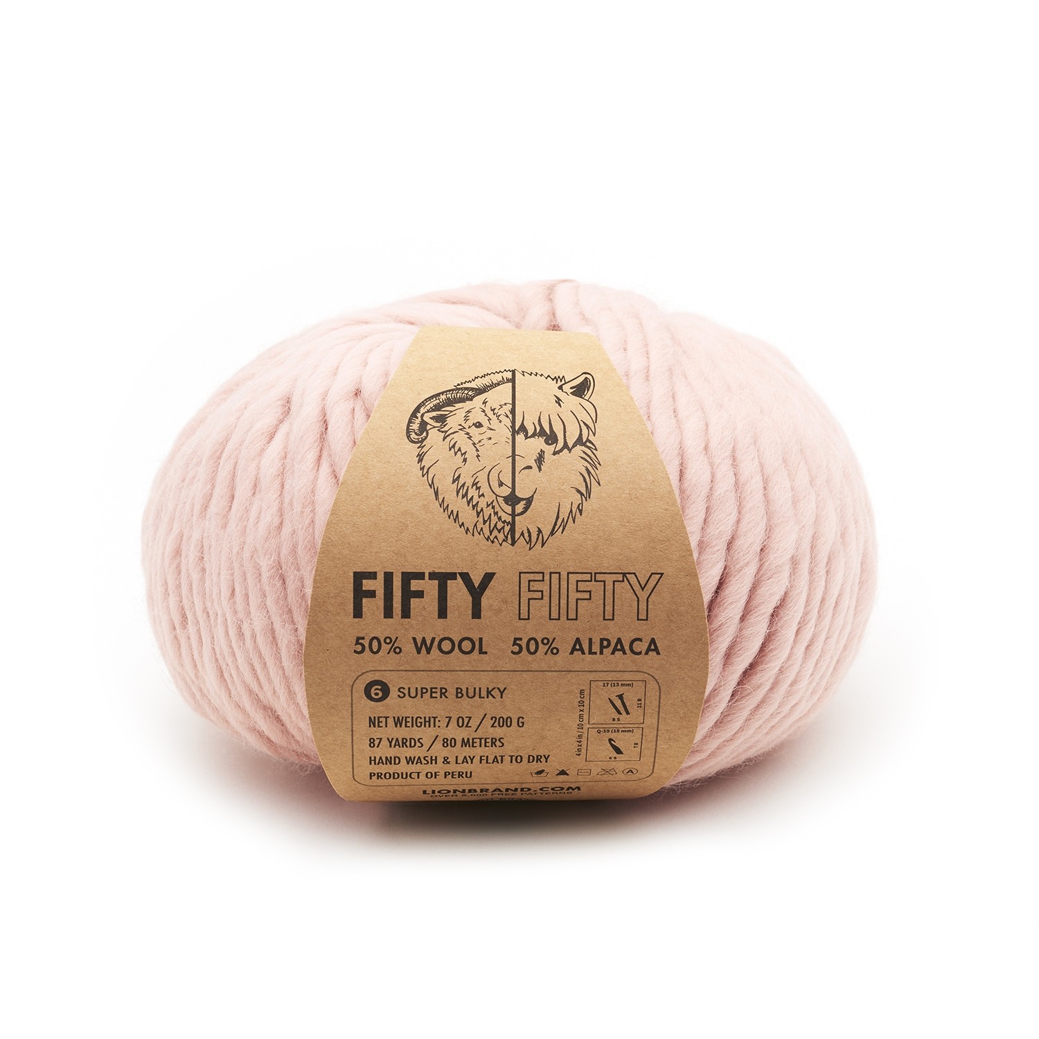 Fifty Fifty Yarn in Pink
