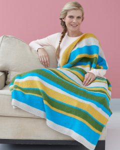 Knit Pattern Summer Stripes Afghan
