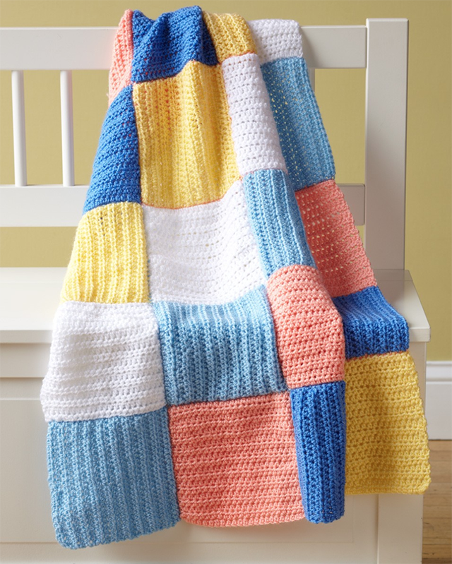 A quick and easy baby blanket - using Lion Brand Baby Soft. V-stitch Baby  Throw; click this link for pattern. I used color…